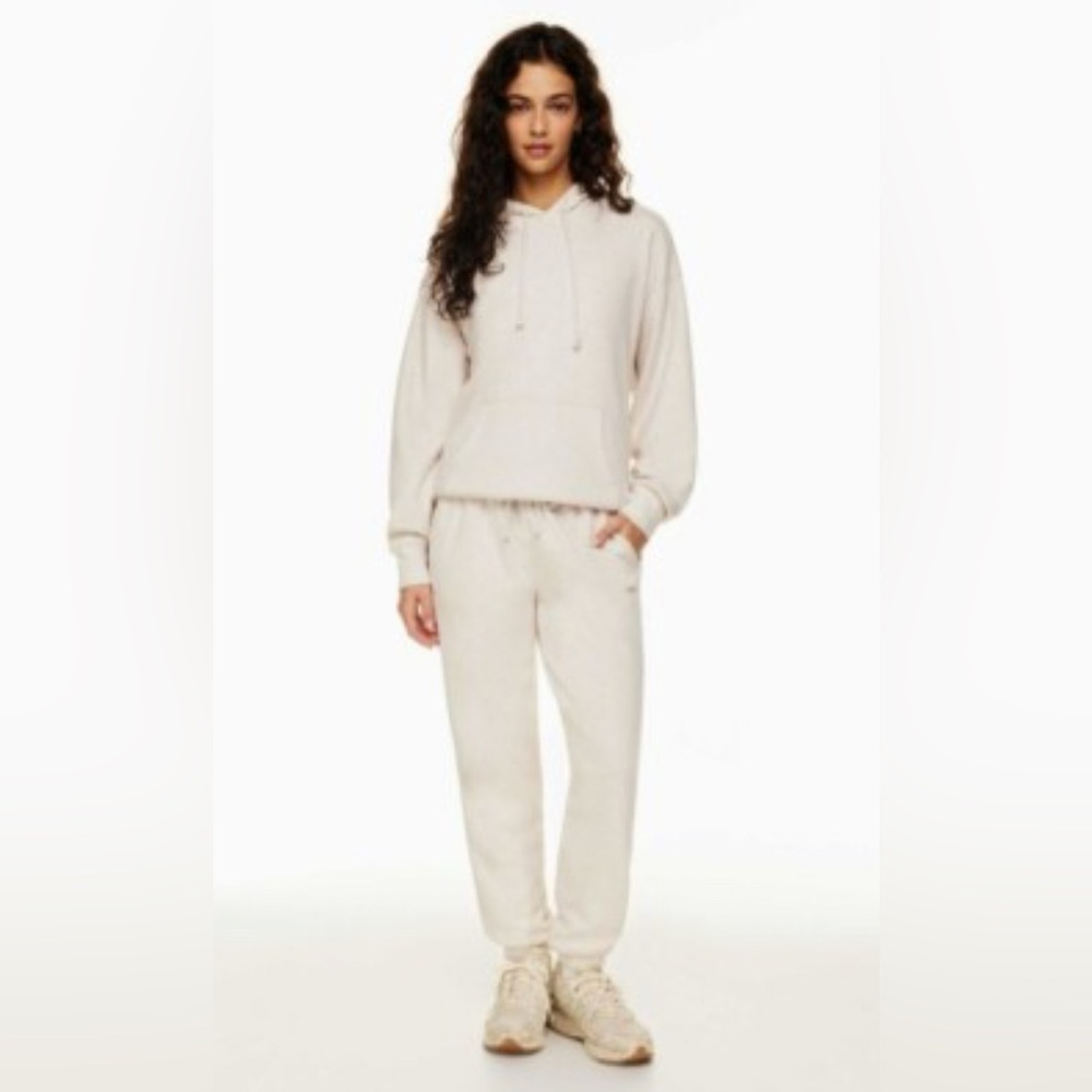 TNA Light Beige Terry Fleece Boyfriend Fit Hoodie Sz S